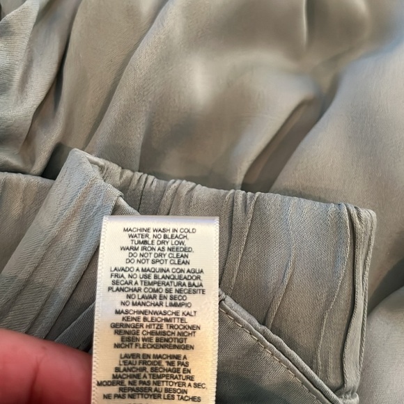Cloth & Stone Wide Leg Pleated Satin Pant seaside mint green NWT | size Large - Picture 11 of 11
